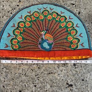 Colorful Peacock Embroidered Piece